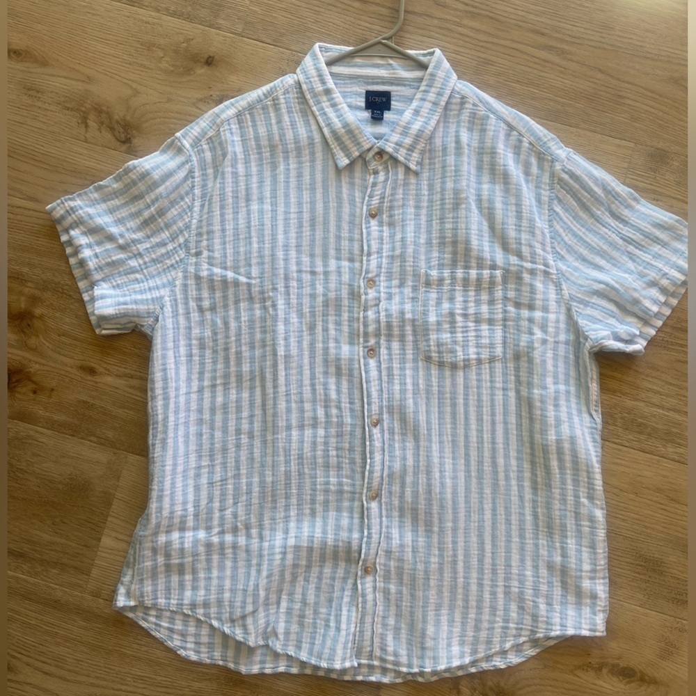 J. Crew Factory NWT Men’s Slim Short Sleeve 100% Cotton Gauze Shirt Size XXL - Picture 3 of 11